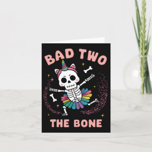Bad Two der Knochen Halloween 2. Geburtstag G Karte