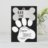 Bad Two der Knochen Schwarzen Hund zweiten Geburts Einladung (Stehend Vorderseite)