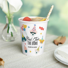 Bad Two die Knochenhunde Balloons 2. Geburtstag Pappbecher