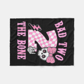 Bad Two The Bone Birthday 2 Years Old Nk Checkered Fleecedecke (Vorderseite (Horizontal))