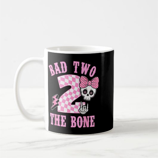 Bad Two The Bone Birthday 2 Years Old Nk Checkered Kaffeetasse (Links)