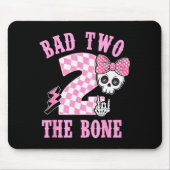 Bad Two The Bone Birthday 2 Years Old Nk Checkered Mousepad (Vorne)