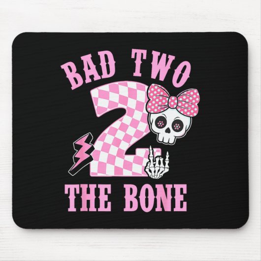 Bad Two The Bone Birthday 2 Years Old Nk Checkered Mousepad (Vorne)