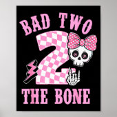 Bad Two The Bone Birthday 2 Years Old Nk Checkered Poster (Vorne)