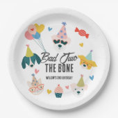 Bad Two the Bone Hunde & Cat Balloons 2. Geburtsta Pappteller (Vorderseite)