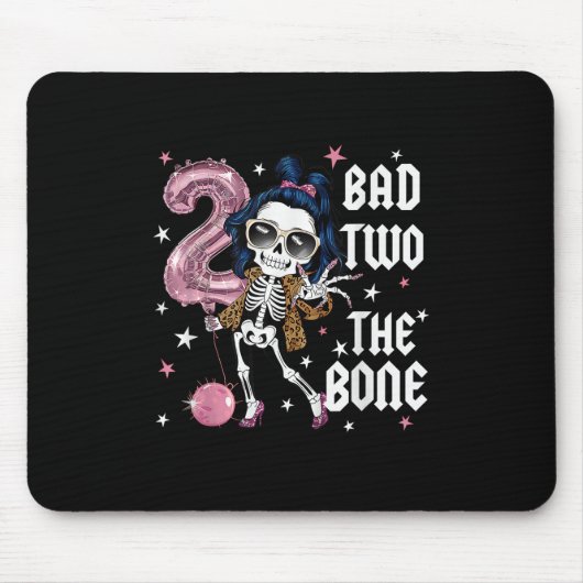 Bad Two The Bone Party Dekorationen Boy Girl 2nd B Mousepad (Vorne)