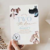 Bad TWO the Bone Puppy Birthday Invitation Einladung