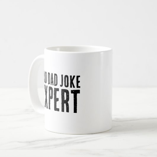 Bad Vater Joke Expert BOLD TYPOGRAPHIE Kaffeetasse (Vorderseite Links)