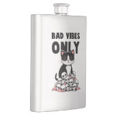 Bad Vibes only - Cat & Skulls Flachmann (Rechts)