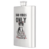 Bad Vibes only - Cat & Skulls Flachmann (Links)
