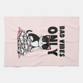 Bad Vibes only - Cat & Skulls Geschirrtuch (Horizontal)