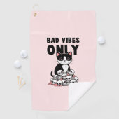 Bad Vibes only - Cat & Skulls Golfhandtuch (Insitu)