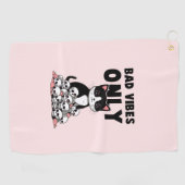 Bad Vibes only - Cat & Skulls Golfhandtuch (Horizontal)