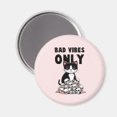 Bad Vibes only - Cat & Skulls Magnet (Vorderseite/Rückseite)