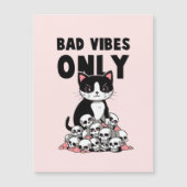 Bad Vibes only - Cat & Skulls Magnetkarte (Vorderseite)