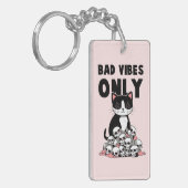 Bad Vibes only - Cat & Skulls Schlüsselanhänger (Vorderseite links)