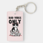 Bad Vibes only - Cat & Skulls Schlüsselanhänger (Rückseite)