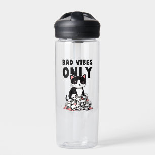 Bad Vibes only - Cat & Skulls Trinkflasche