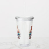 Bad Vibes only - Fierce Cat & Skulls Gothic Design Acryltrinkbecher (Rechts)