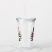 Bad Vibes only - Fierce Cat & Skulls Gothic Design Acryltrinkbecher (Links)