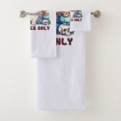 Bad Vibes only - Fierce Cat & Skulls Gothic Design Badhandtuch Set (Insitu)