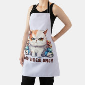 Bad Vibes only - Fierce Cat & Skulls Gothic Design Schürze (InSitu)