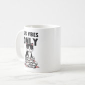 "Bad Vibes only" Funny Angry Cat Kaffeetasse (Vorderseite Links)