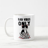 "Bad Vibes only" Funny Angry Cat Kaffeetasse (Links)