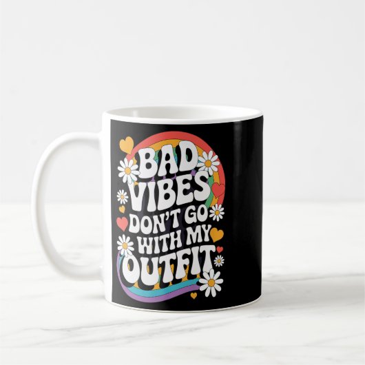 Bad Vibes passt nicht zu meinem Outfit Retro Groov Kaffeetasse (Links)