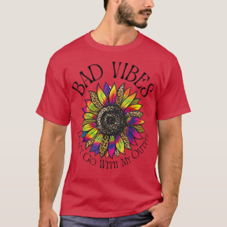 Bad Vibes passt nicht zu meinem Outfit Retro Leopa T-Shirt