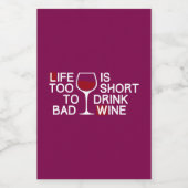 Bad wine weinetikett (Einzelnes Label)
