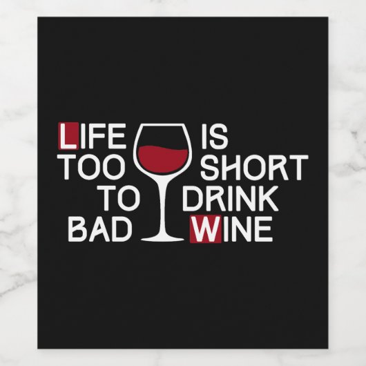 Bad wine weinetikett (Einzelnes Label)