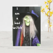 BAD WITCH-BELATED BIRTHDAY CARD KARTE (Gelbe Blume)