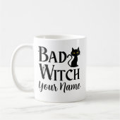 Bad Witch Black Cat Halloween Kaffeetasse (Links)