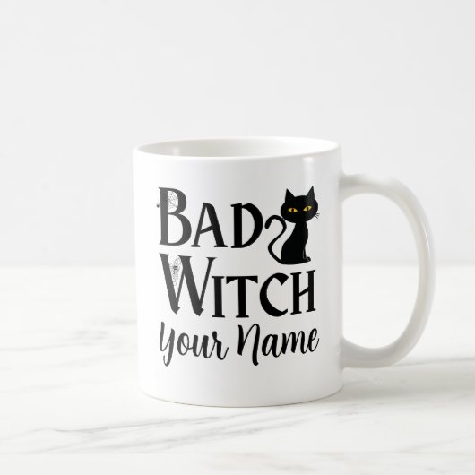 Bad Witch Black Cat Halloween Kaffeetasse (Rechts)