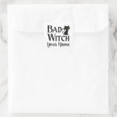 Bad Witch Black Cat Halloween Quadratischer Aufkleber (Tasche)