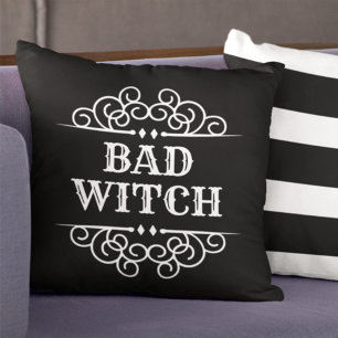 Bad Witch Black Custom Halloween Kissen
