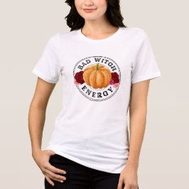 Bad Witch Energy - lustige Kürbiskürbis-Rose Hallo Tri-Blend Shirt