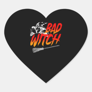 Bad Witch Halloween Herz-Aufkleber