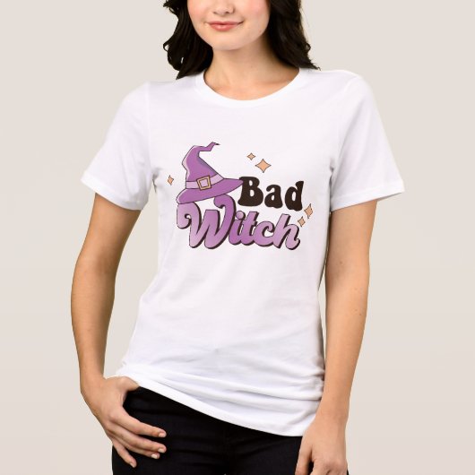 Bad Witch Halloween Tri-Blend Shirt (Vorderseite)