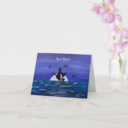 Bad Witch Ocean Moonrise Card (Vorderseite) Karte (Orchidee)