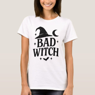 Bad Witch   Schwarz-Weiß-Minimalistisch-FrauenHall T-Shirt