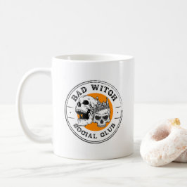 Bad Witch Social Club Schwarz und Orange Kaffeetasse