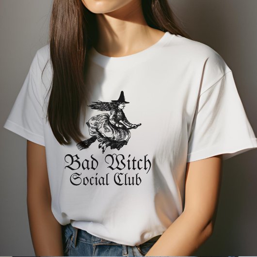 Bad Witch Social Club Womens Halloween T-Shirt