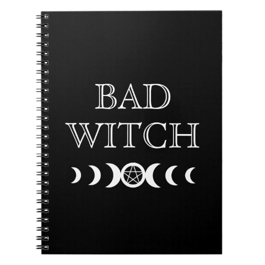 Bad Witch Triple Goddess Moon Wicca Halloween Notizblock (Vorderseite)