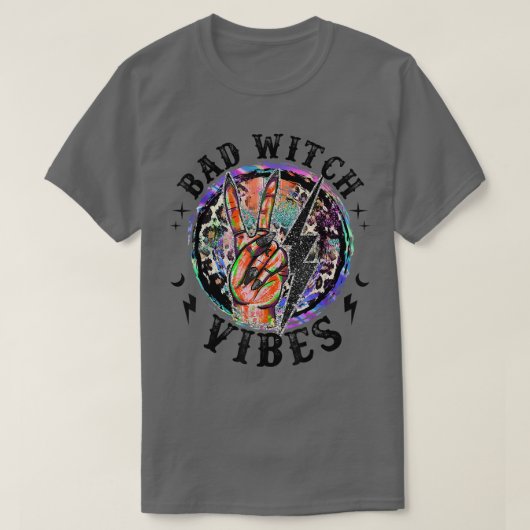 Bad Witch Vibes Gefärbte Krawatte Leopard Funny Ha T-Shirt (Design vorne)