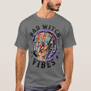 Bad Witch Vibes Gefärbte Krawatte Leopard Funny Ha T-Shirt