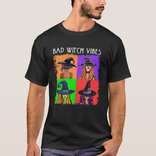 Bad Witch Vibes Halloween Basic Hexe Lover Funny T-Shirt (Vorderseite)