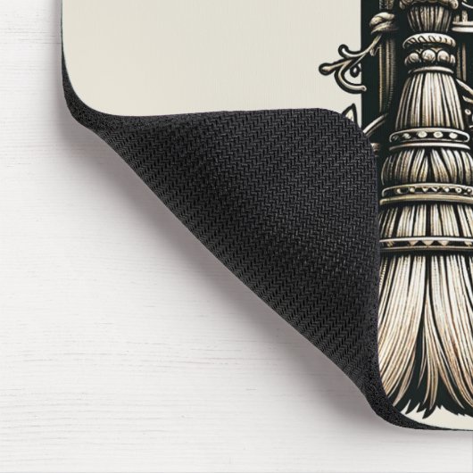 Bad Witch Witchy Broom Letter B Custom Initial Mousepad (Ecke)