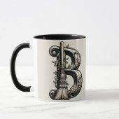 Bad Witch Witchy Broom Letter B Custom Initial Tasse (Links)